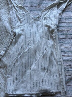 Princess Polly linen v neck tie back dress